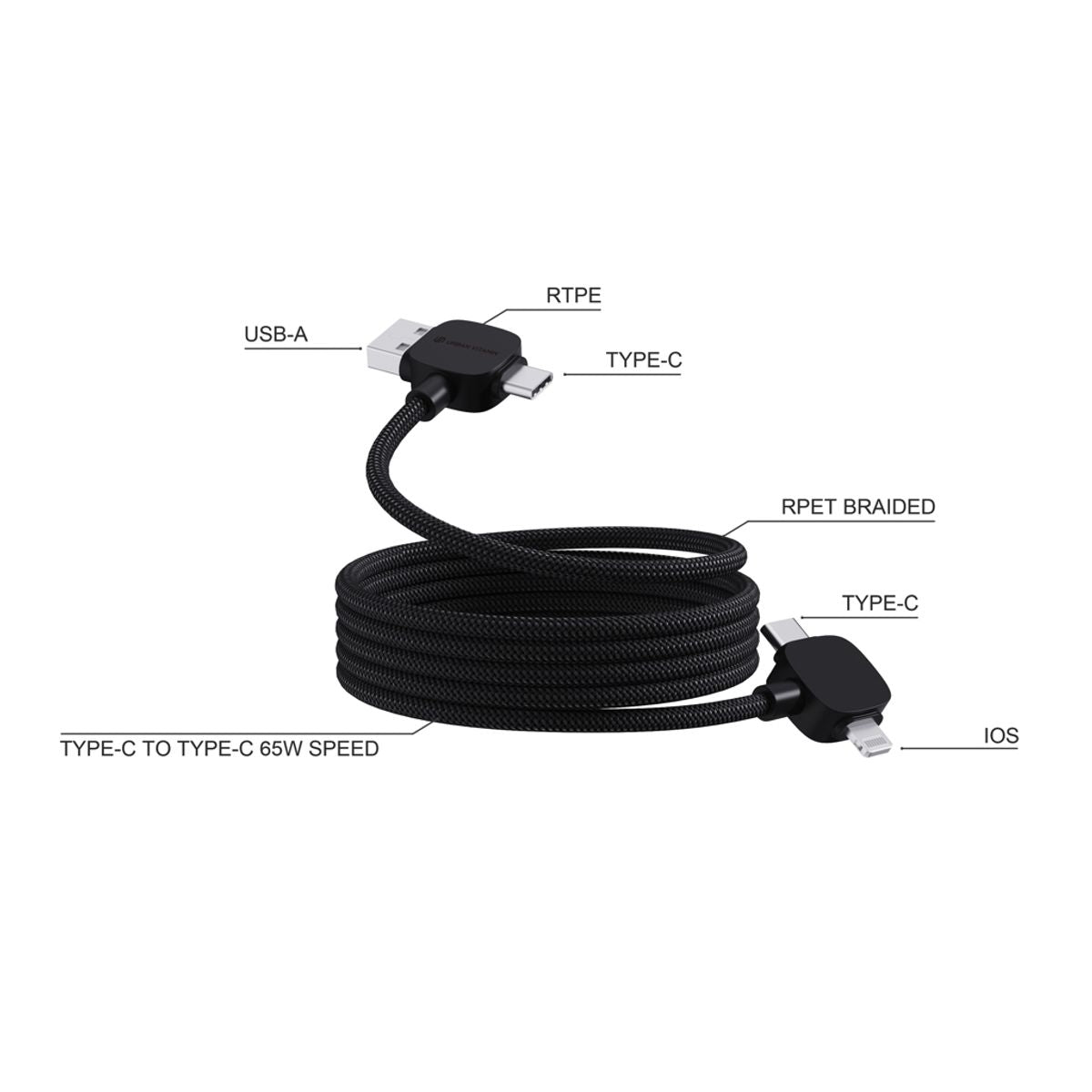 Urban Vitamin Stockton 65W Rcs Rtpe/Rpet Magnetic Cable