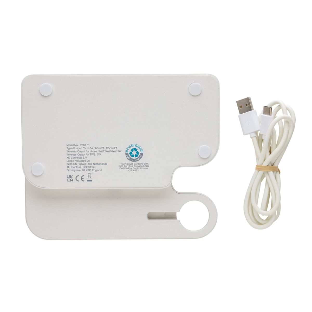 Joltz Rcs Recycled Plastic Dual 15W Charger With Iwatch Slot