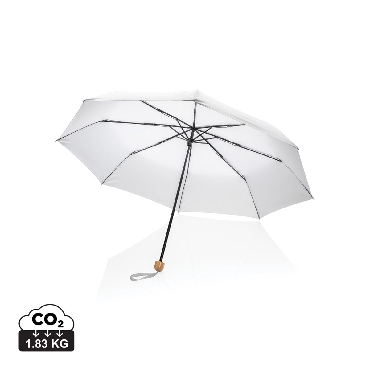 20.5" Impact Aware™ Rpet 190T Pongee Bamboo Mini Umbrella