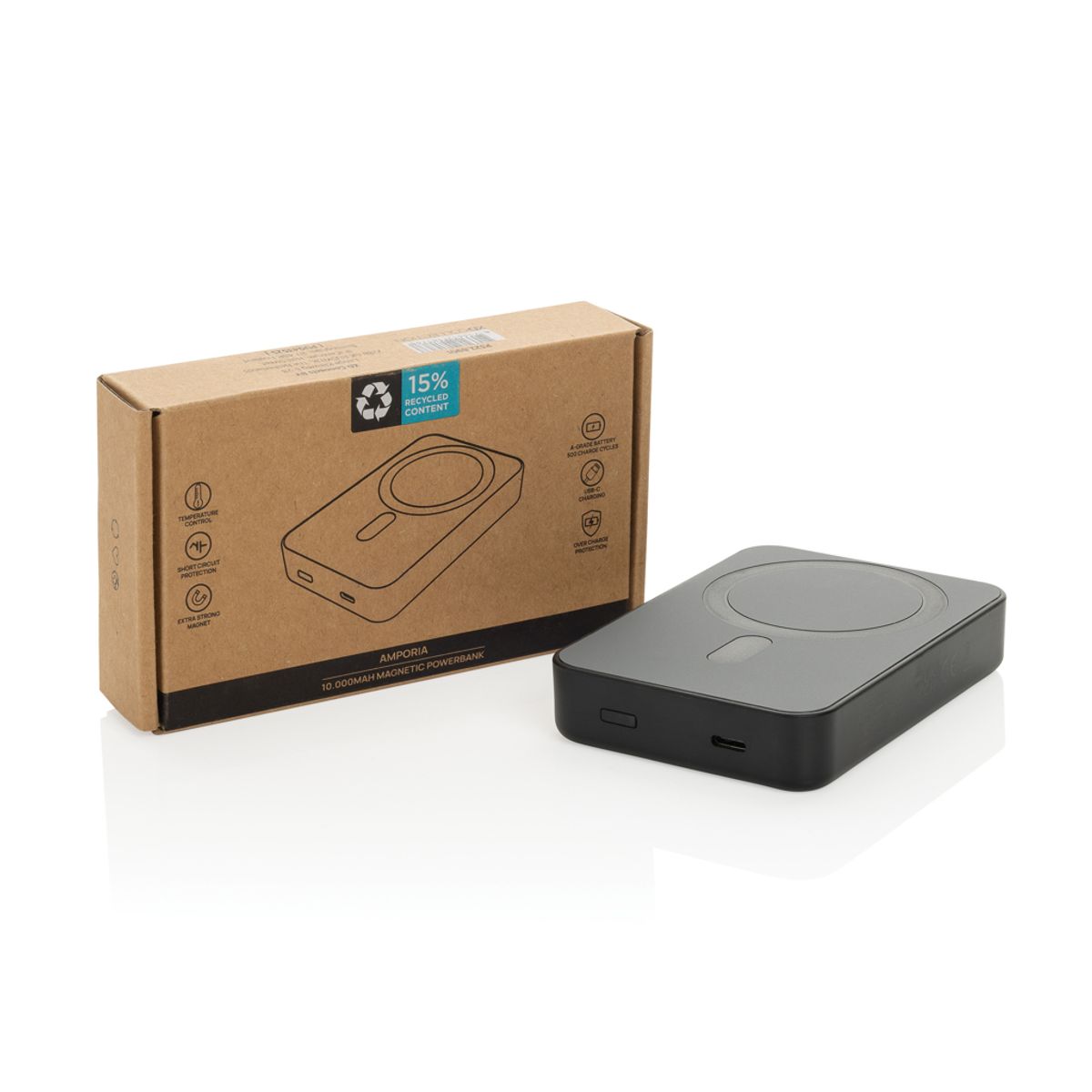 Amporia Rcs Recycled Plastic 10.000Mah Magnetic Powerbank