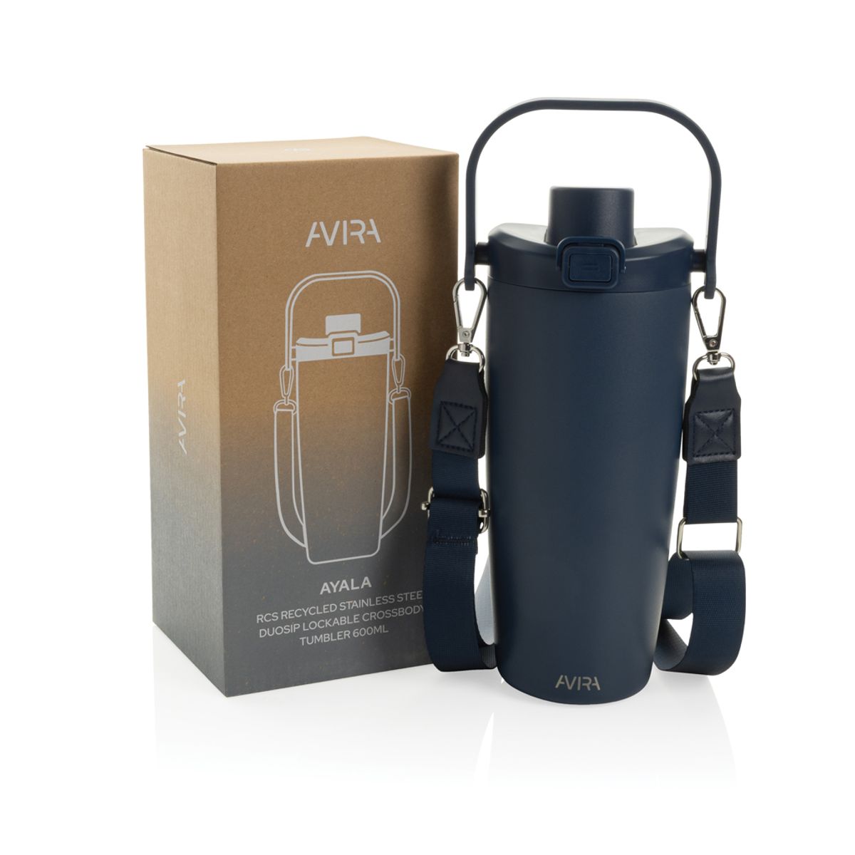 Avira Ayala Rcs Re-Steel Duosip Lockable Crossbody Tumbler