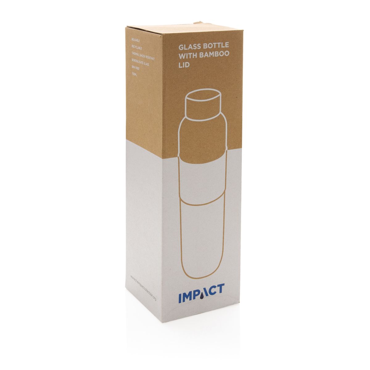 Impact Borosilicate Glass Bottle With Bamboo Lid