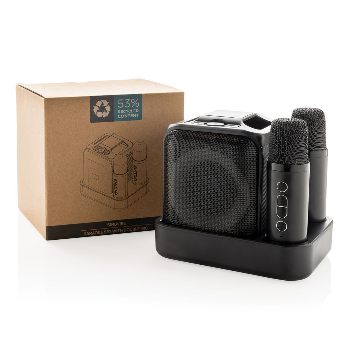 Singvibe Rcs Recycled Plastic Karaoke Set With Double Mic