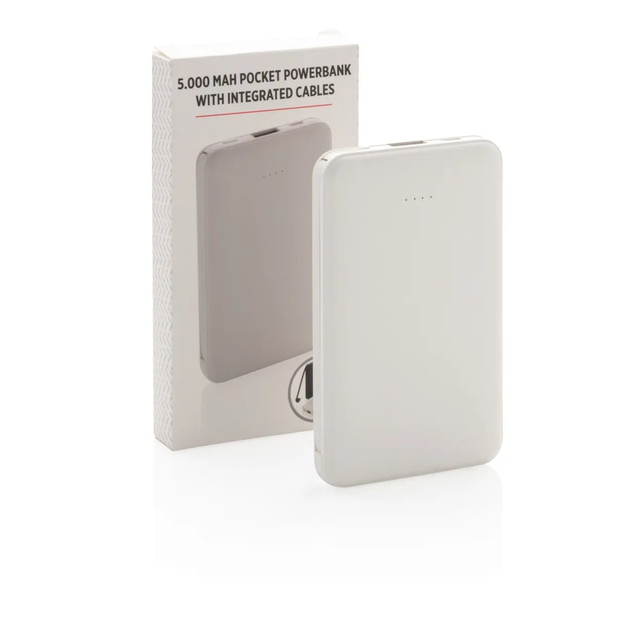 5.000 Mah Pocket Powerbank With Integrated Cables