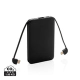 5.000 Mah Pocket Powerbank With Integrated Cables