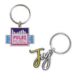 MK2001 - Custom shape plated iron keychain with soft enamel logo design 