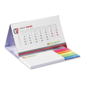 CAL001 - Desk calendar with soft cover, markers and memo pad