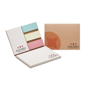 COMBE2 - Recycled paper soft cover memo pad with your design on each sticky note