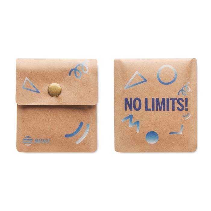 MASH01 - Kraft paper pocket ashtray with aluminium inside to keep beaches clean. From 500 pcs