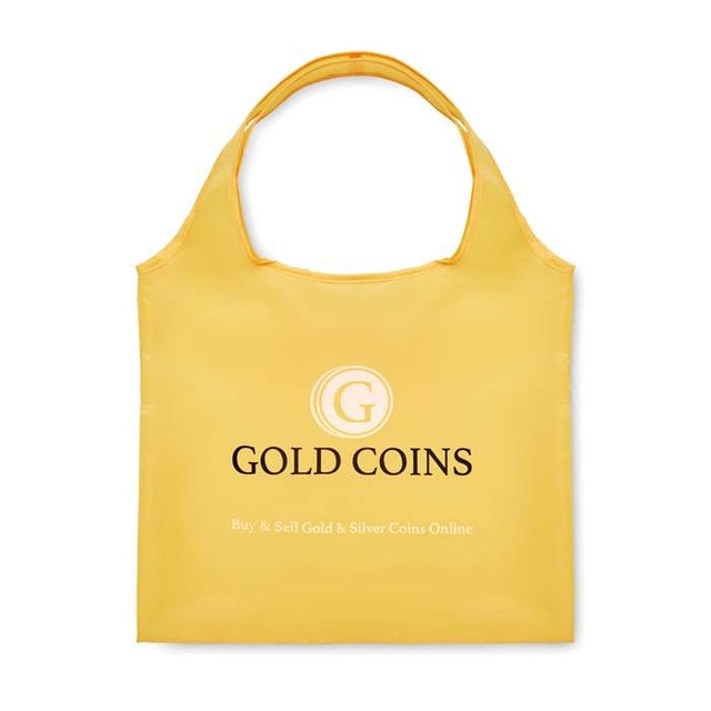MB1008 - Polyester foldable shopping bag with single layer handles and inside pocket: 41x56cm