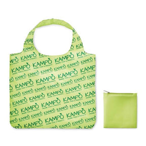 MB1010 - XL polyester foldable shopping bag, double layer handles and zippered pouch: 49x60 cm