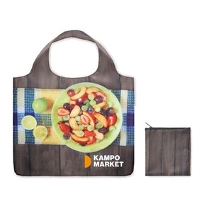 MB1110 - XL RPET foldable shopping bag, double layer handles and zippered pouch: 49x60 cm