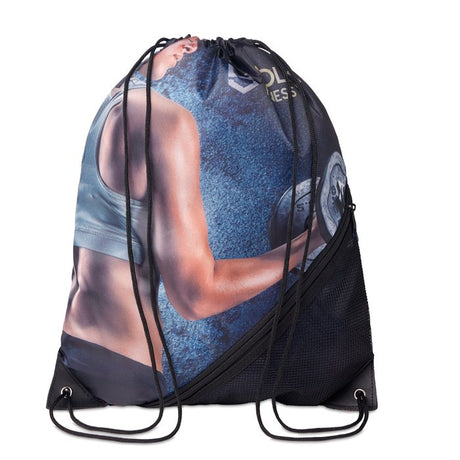 MB3103 - RPET drawstring bag with zipper and mesh pocket