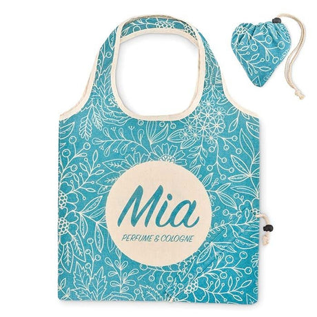 MB8110 - Foldable cotton bag with drawstring closure on pouch (38x50cm)