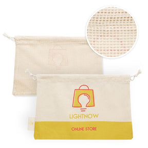 MB9009 - Cotton grocery bag with mesh on 1 side (30x20cm). Food Contact certified
