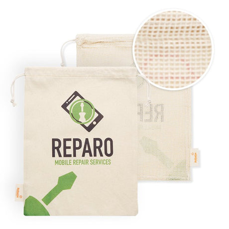 MB9010 - Cotton grocery bag with mesh on 1 side (30x35cm). Food Contact certified