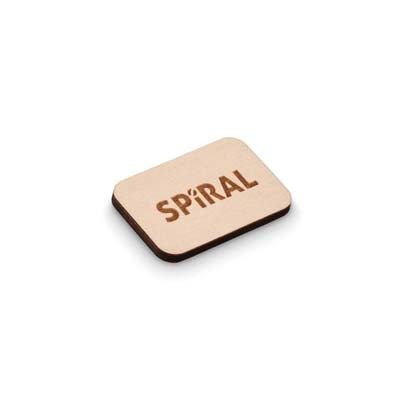 MBDG03 - Rectangle shape wooden lapel pin