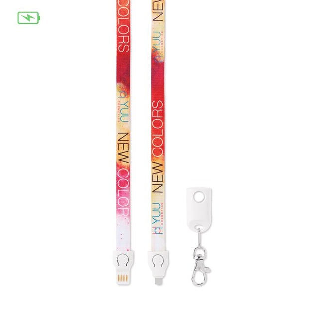 MC1004 - 2-in-1 charging cable sublimation lanyard