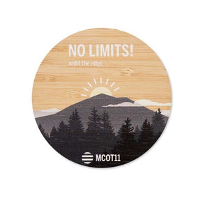 MCOT11 - Round shape bamboo coaster with your engraved or printed logo design. From 100 pcs