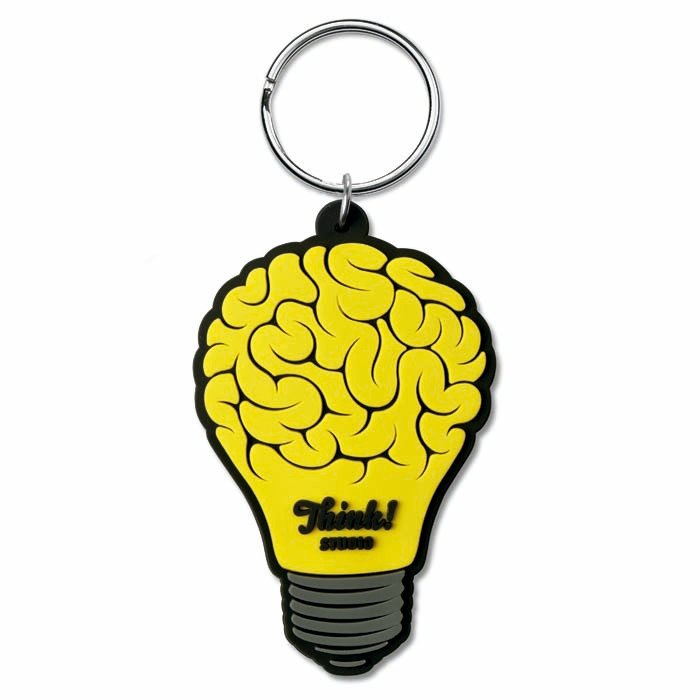 MK1001 - Custom shape PVC key ring with your logo on one side