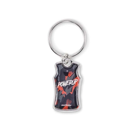 MK2034 - Metal sports singlet keychain with full colour doming.