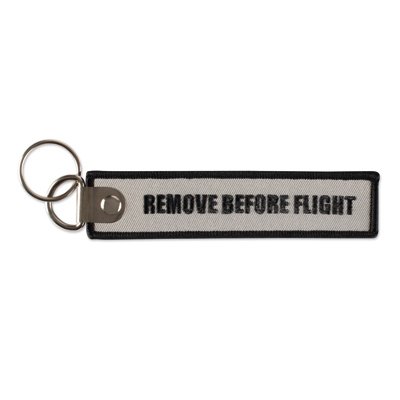 MK2112 - Embroidered key tag with double metal ring