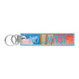 MK2414 - Full colour printed rPET key tag with double metal ring
