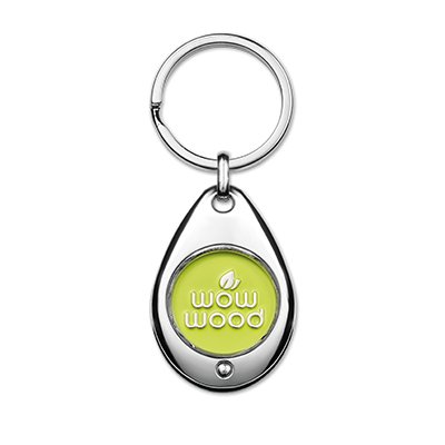 MK4003 - Drop shape key chain with your design soft enamel trolley tokens