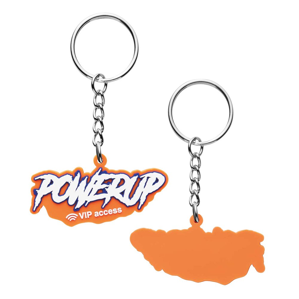 MK5005 - Custom PVC rubber NFC keyring with a single-sided logo design.