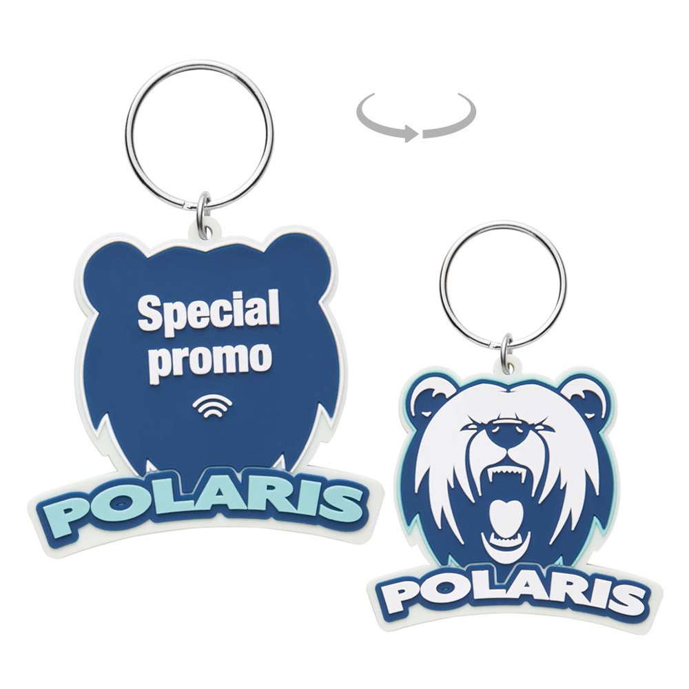 MK5006 - Custom PVC rubber NFC keyring with a double-sided logo design.