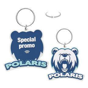 MK5006 - Custom PVC rubber NFC keyring with a double-sided logo design.