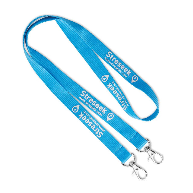 ML1015 - Polyester pantone matched silkscreen lanyard with 2 clips