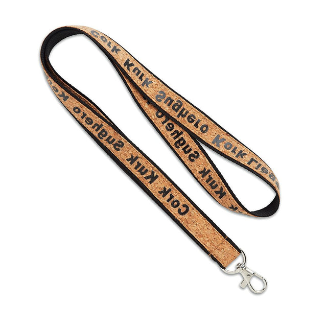 ML1039 - Cork & polyester silkscreen lanyard