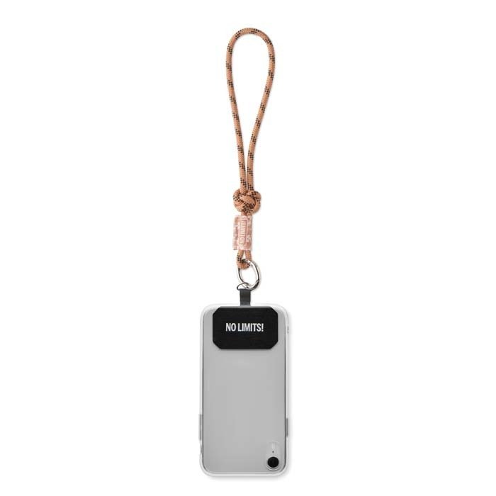 ML1070 - Single cord key tag & phone holder with your design label. From 100 pcs