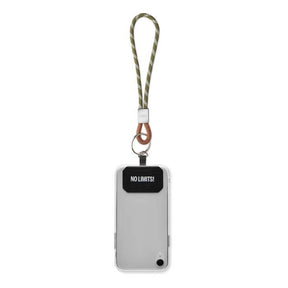 ML1071 - Single cord key tag & phone holder with leather end piece and metal logo engraved buckle. From 100 pcs