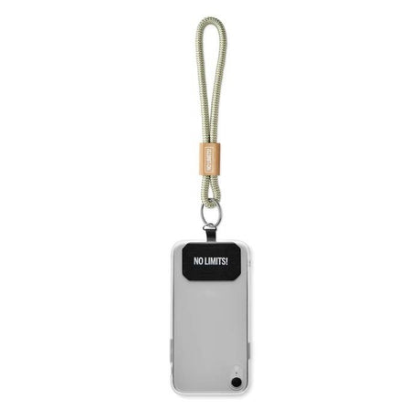 ML1072 - Single cord key tag & phone holder with printed or engraved bamboo buckle. From 100 pcs