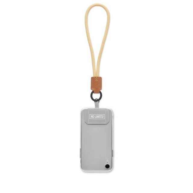 ML1082 - Cord key tag & phone holder with PU logo patch.