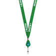 ML1167 - RPET screen printed badge reel lanyard with metal crimp.