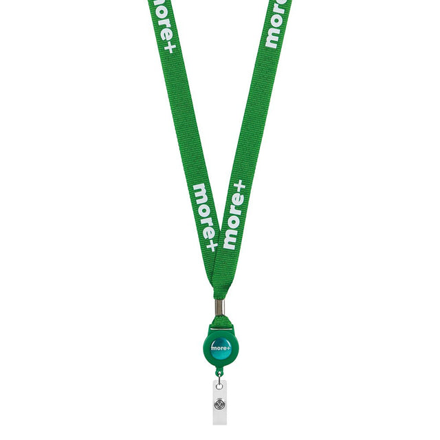 ML1167 - RPET screen printed badge reel lanyard with metal crimp.