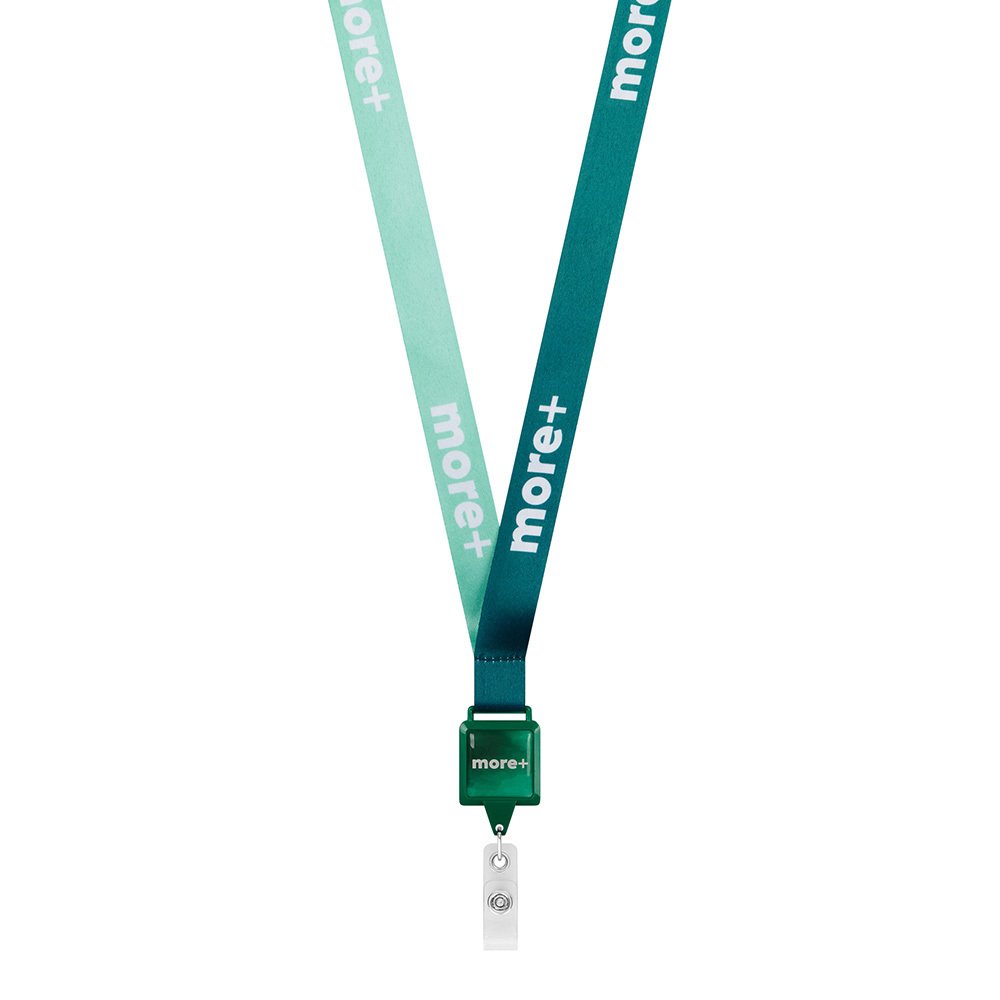 ML1170 - Polyester sublimation lanyard with square shape badge reel.
