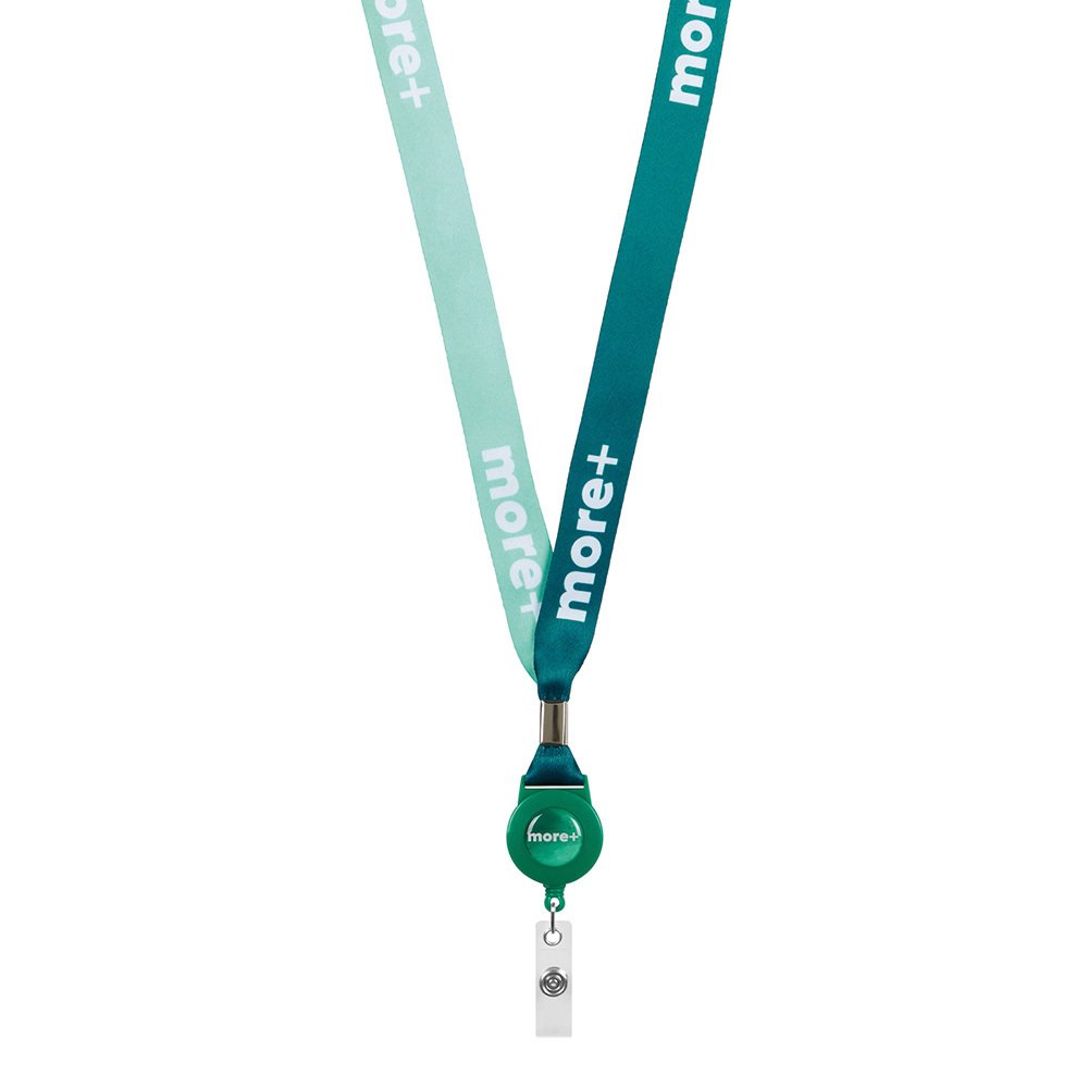 ML1365 - RPET sublimation badge reel lanyard with metal crimp.