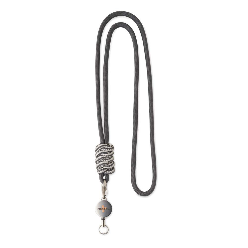 ML1605 - 2-tone knot colour metal badge reel cord lanyard