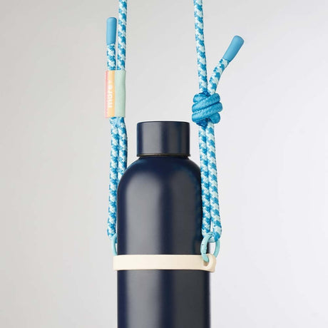 MLBH05 - Crossbody 2-tone bottle carrier with logo label