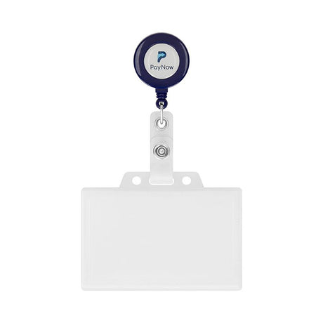 MLBR01 - Retractable badge reel in round shape with ⌀2cm logo.