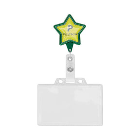 MLBR06 - Retractable badge reel in star shape with logo.