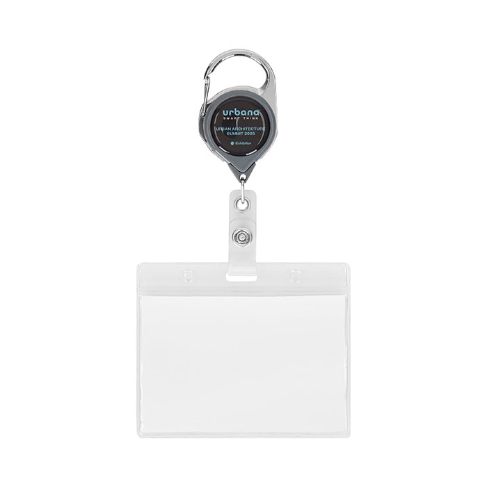 MLBR10 - Retractable badge reel with carabiner & logo.