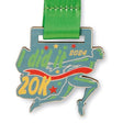 MM1036 - Custom shape wooden medals with loop stitched polyester or rPET 80cm ribbons, printed full colour on both sides