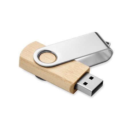 MO6898 - 2.0 or 3.0 USB flash drive with bamboo casing. 1 to 64GB.