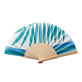 MPFN02 - Full colour wooden hand fan