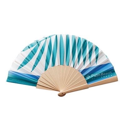 MPFN02 - Full colour wooden hand fan